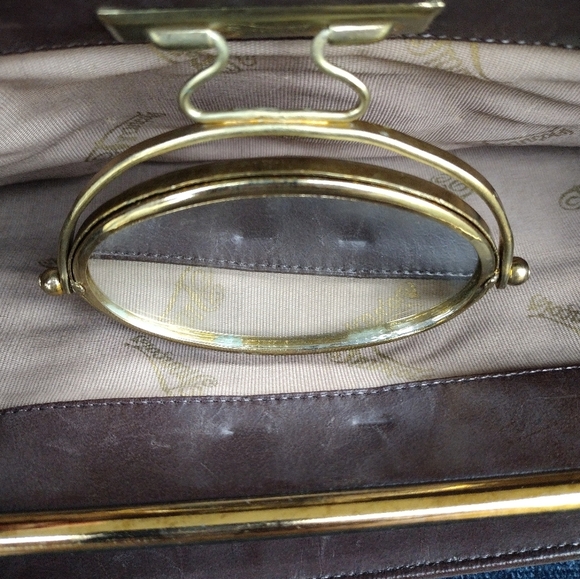 Francois Brown Vintage Suede Bag Clutch With Mirror - Picture 11 of 14